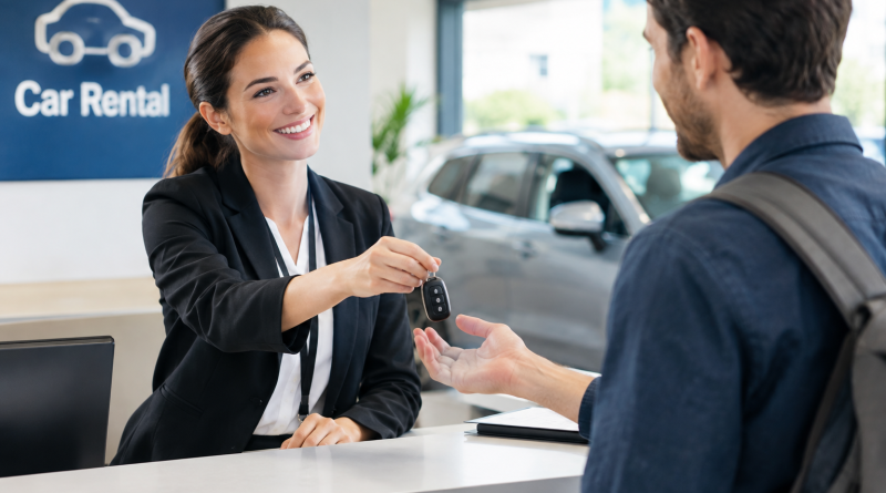 Consegna delle chiavi al noleggio auto
